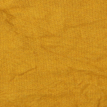 Brand and care label for Peacocks women’s yellow knit jumper, size S