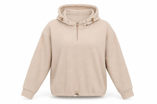Front view of George women’s beige pullover hoodie, size S