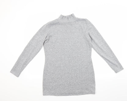 Additional front view of George women’s grey henley jumper, size UK 10