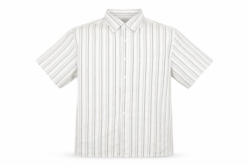 Cedarwood State Mens White Striped Button-Up Size M
