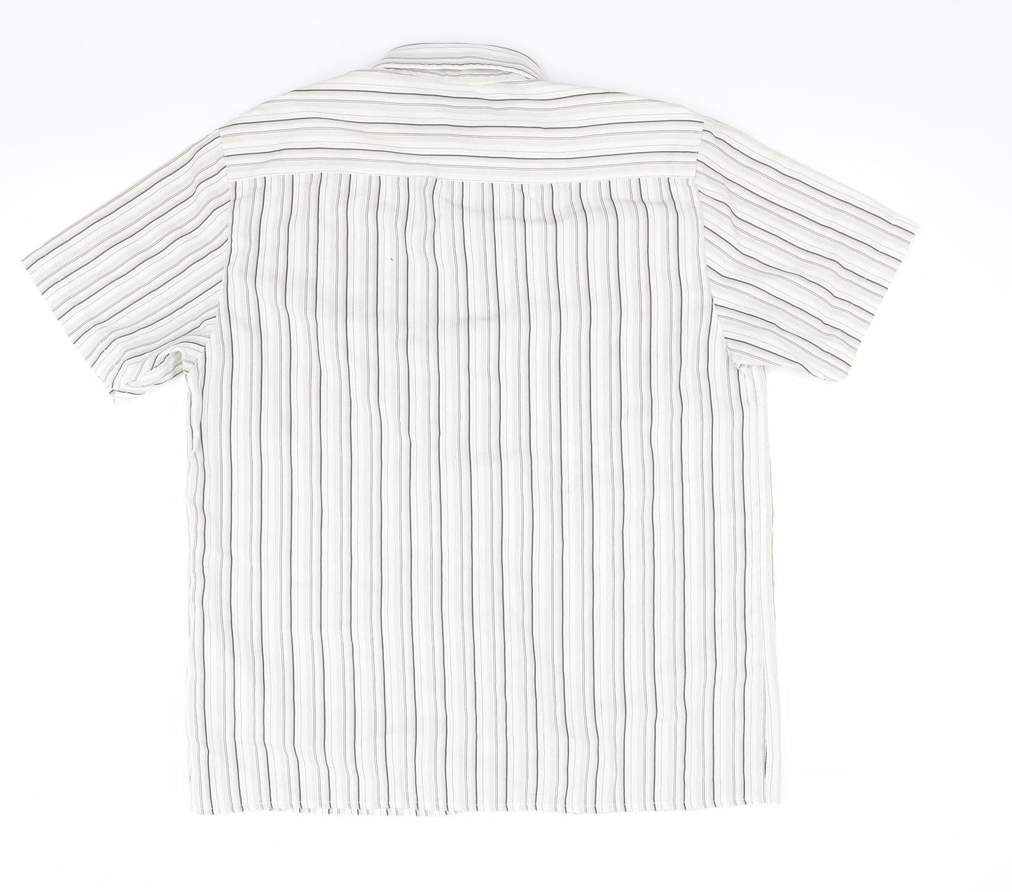 Ceader wood state Mens White Striped   Button-Up Size M