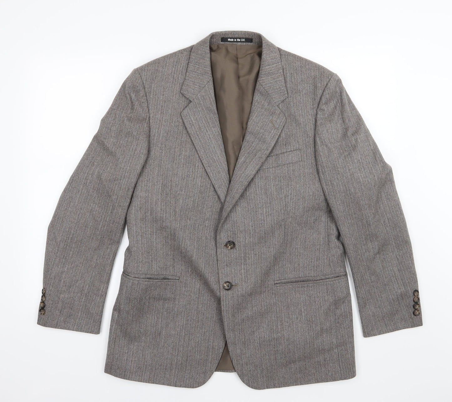 Preworn Mens Brown Herringbone  Jacket Suit Jacket Size 40