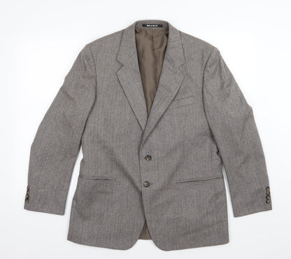 Additional front view of Preworn men’s brown herringbone jacket suit jacket, size 40