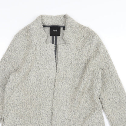 Close-up detail of Next women’s grey knit jacket, size UK 8
