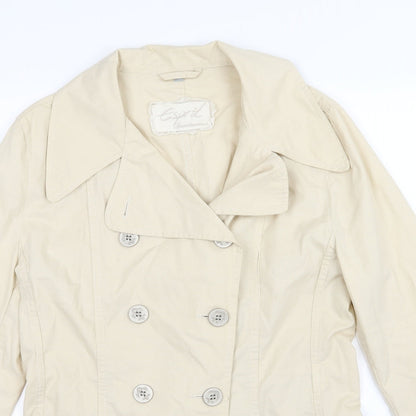 Close-up detail of ESPRIT women’s beige jacket, size XS