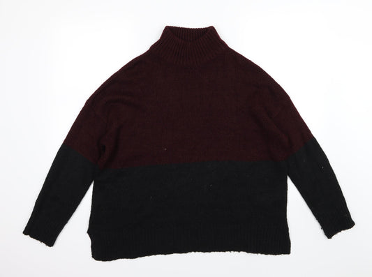 New Look Womens Black Striped Knit Pullover Jumper Size L