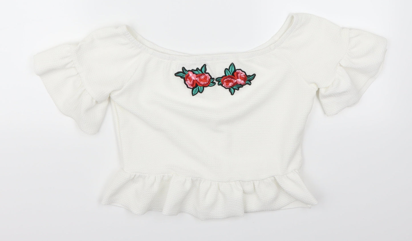 Preworn Womens White   Cropped Blouse Size S