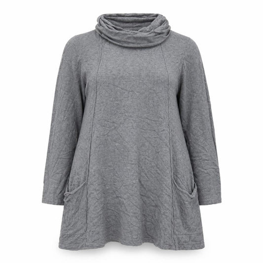 Front view of Vouley Vous women’s grey jumper dress, size M