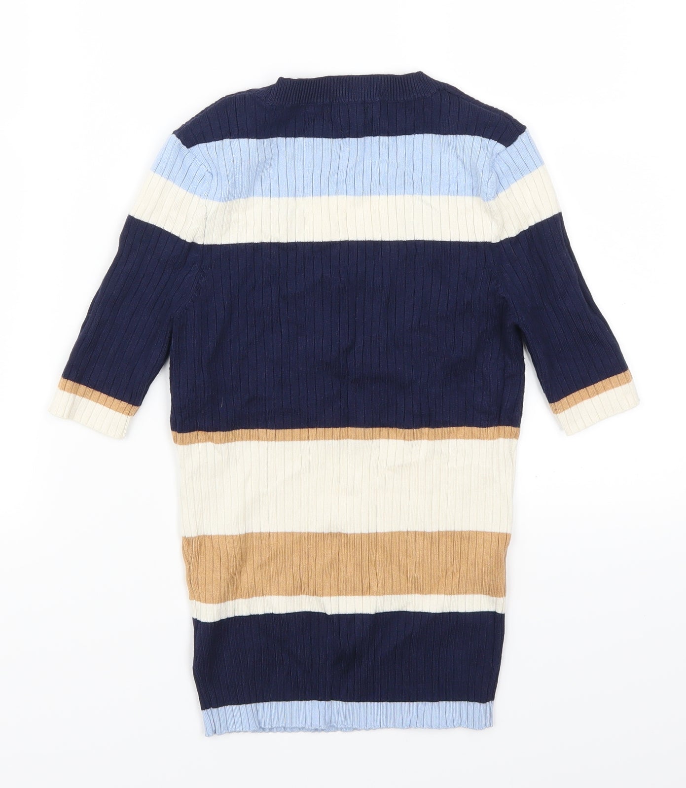 River Island Womens Blue Striped  Basic T-Shirt Size 8
