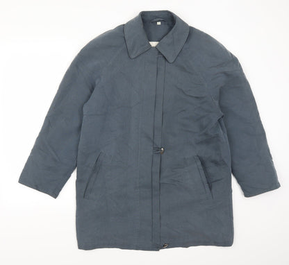 Additional front view of Marshall women’s blue overcoat coat, size S