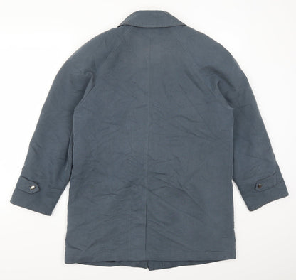 Back view of Marshall women’s blue overcoat coat, size S