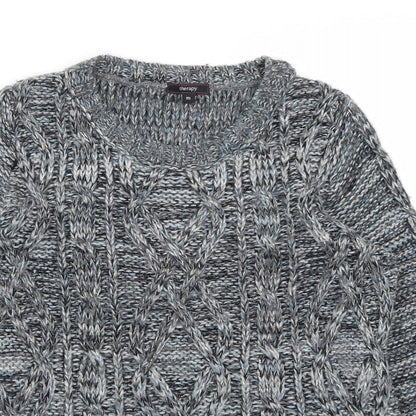 Close-up detail of Therapy women’s grey jumper, size M