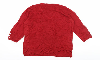 Back view of Per Una women’s red knit jumper, size UK 14