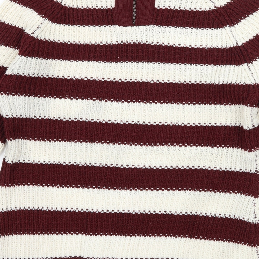 Atmosphere Womens Red Striped Knit Pullover Jumper Size 10