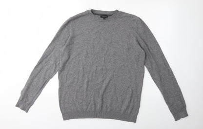 Additional front view of New Look men’s grey knit jumper, size L
