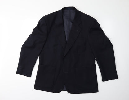 Front view of Preworn men’s blue jacket suit jacket, size 40