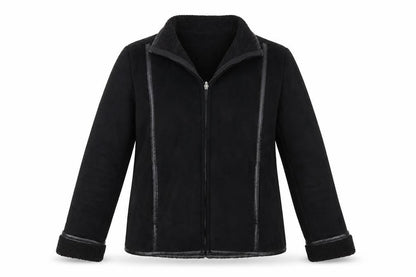 Front view of Style Collection women’s black jacket coat, size UK 12