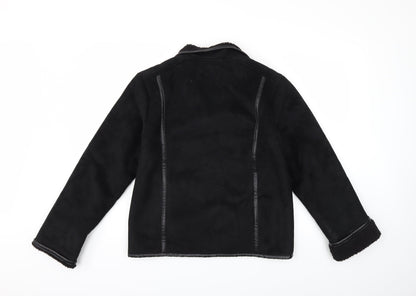 Back view of Style Collection women’s black jacket coat, size UK 12