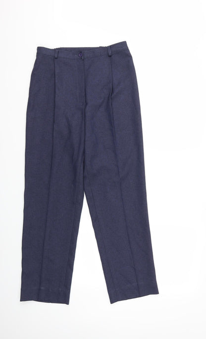 Additional front view of Debenhams women’s blue trousers, size UK 10, 28-inch leg