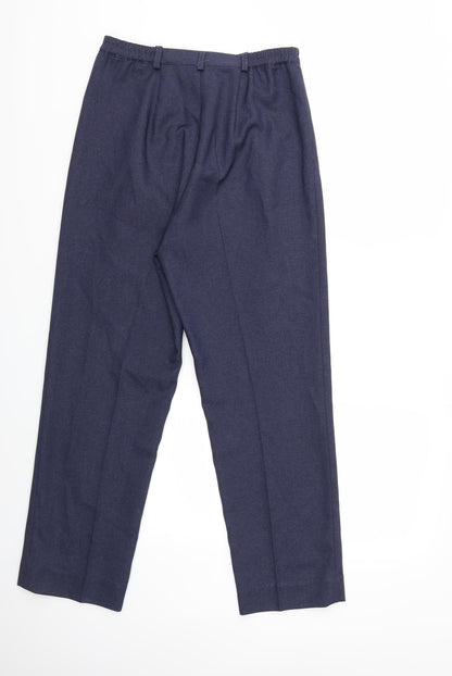 Back view of Debenhams women’s blue trousers, size UK 10, 28-inch leg