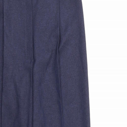 Close-up detail of Debenhams women’s blue trousers, size UK 10, 28-inch leg