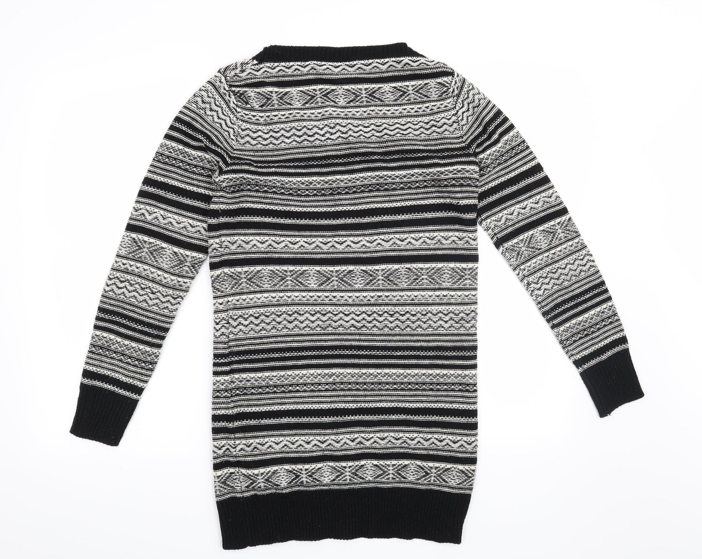 New Look Womens White Striped  Pullover Jumper Size 12