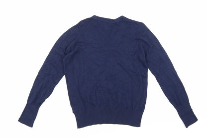 Back view of Plum Tree women’s blue knit jumper, size UK 14