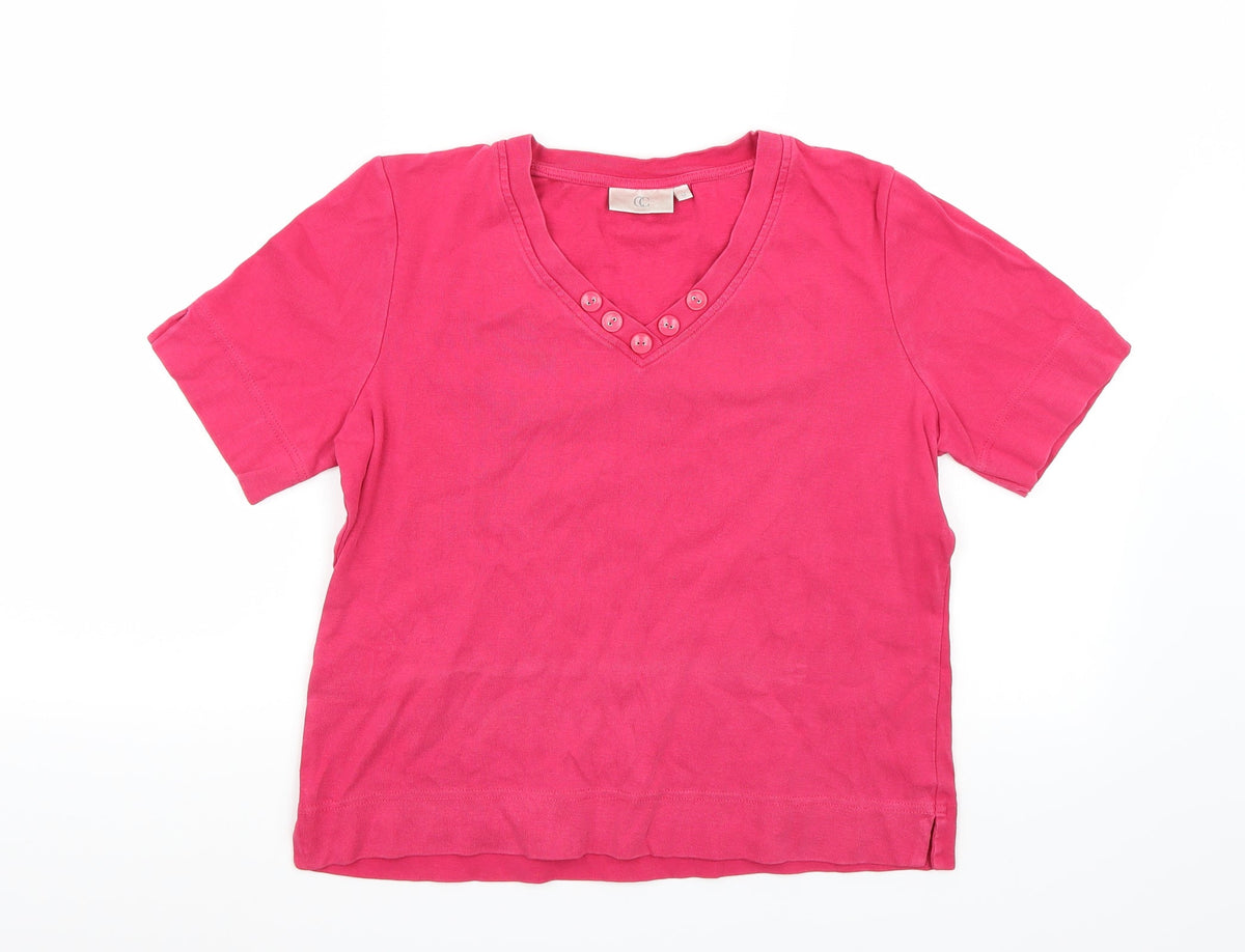 Country Casuals Womens Pink Basic T-Shirt Size M