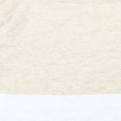 Brand and care label for Love Knitwear women’s beige jumper, size UK 12