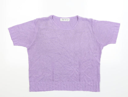 Additional front view of Berkertex women’s purple knit jumper, size UK 16