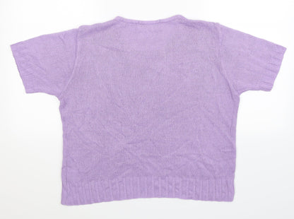 Back view of Berkertex women’s purple knit jumper, size UK 16
