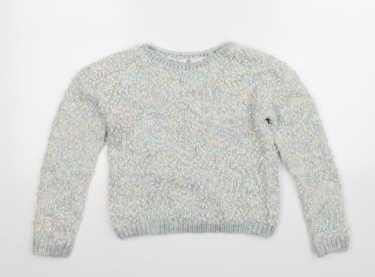Marks and Spencer Girls Multicoloured  Knit Pullover Jumper Size 9-10 Years