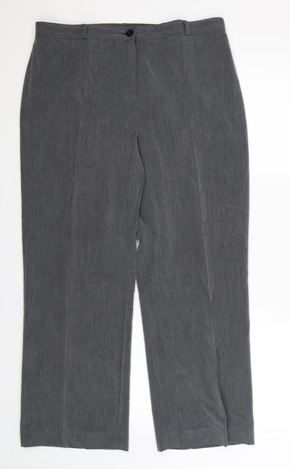 Additional front view of Debenhams women’s grey trousers, size UK 14, 29-inch leg