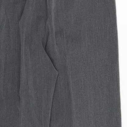 Brand and care label for Debenhams women’s grey trousers, size UK 14, 29-inch leg