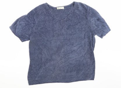 Front view of BHS women’s blue basic, size UK 16