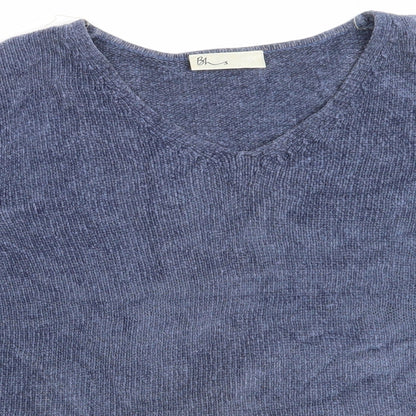 Close-up detail of BHS women’s blue basic, size UK 16