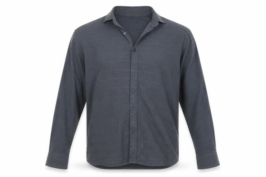 George Mens Grey Check   Button-Up Size L