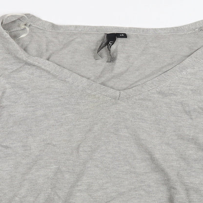 Close-up detail of intution women’s grey jumper, size UK 14
