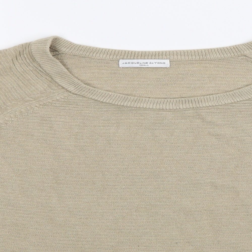 Jaqueline deYong Womens Beige Striped  Pullover Jumper Size 6