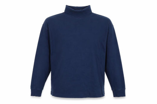 Front view of basic gear men’s blue pullover sweatshirt, size M