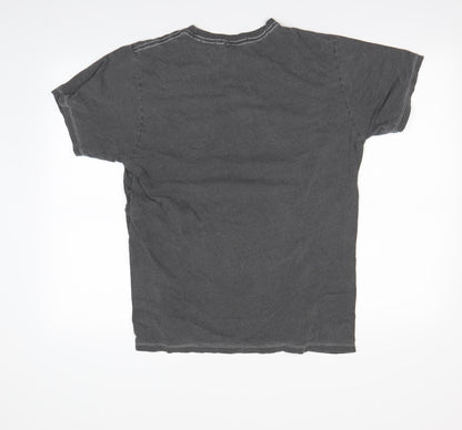 Back view of Alternative men’s grey t-shirt, size L