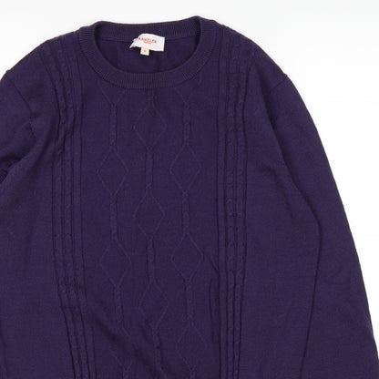 Close-up detail of kanzler women’s purple jumper, size S