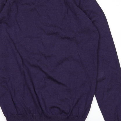 Brand and care label for kanzler women’s purple jumper, size S