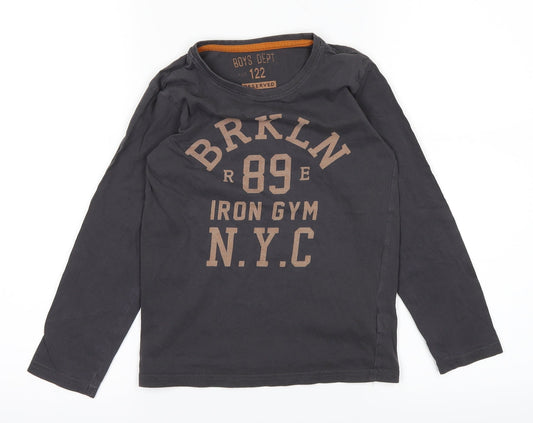 BOYS DEPT Boys Grey   Basic T-Shirt Size S