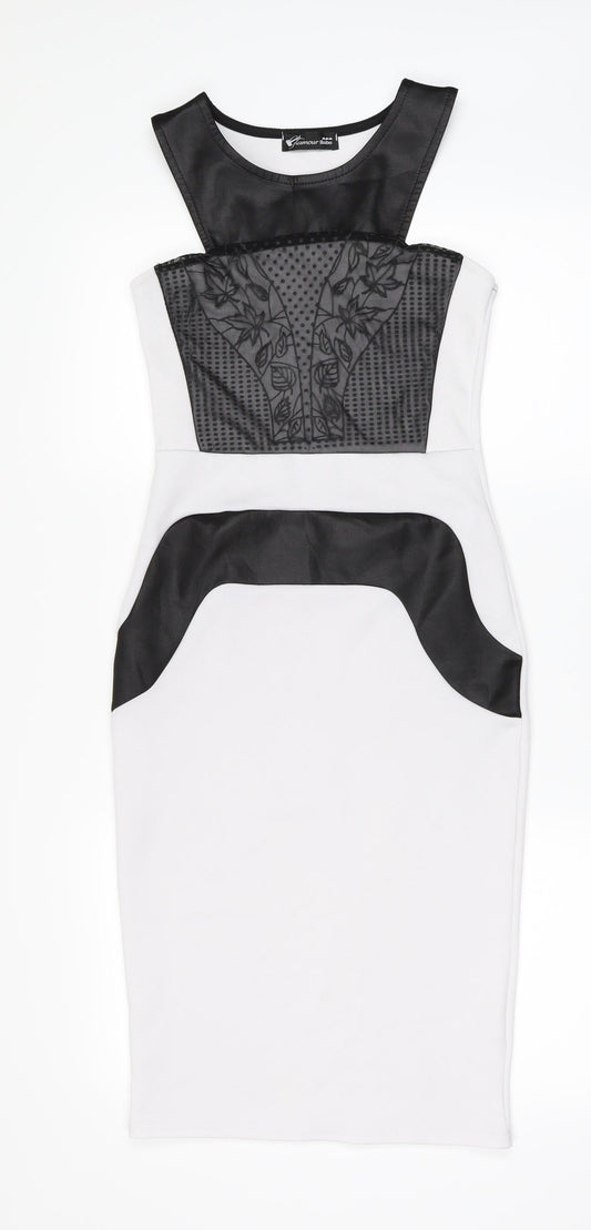 Glamour Babe Womens White   Pencil Dress  Size 8