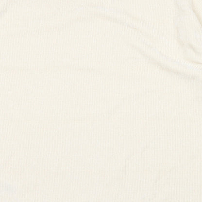 Brand and care label for ORSAY women’s white jumper, size M