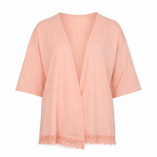 Front view of George women’s pink knit cardigan jumper, size UK 10