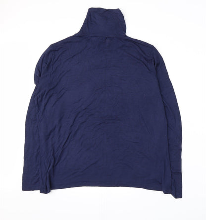 Back view of Original Essentials women’s blue basic t-shirt, size L