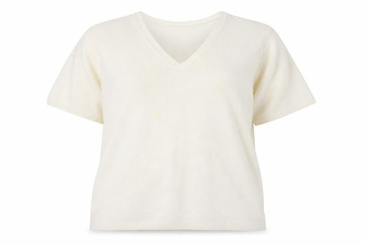 Front view of Casual Comfort women’s white knit jumper, size XL