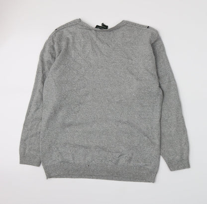 Back view of Greenwoods men’s grey knit jumper, size M